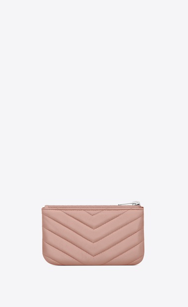 monogram key pouch in matelassé leather